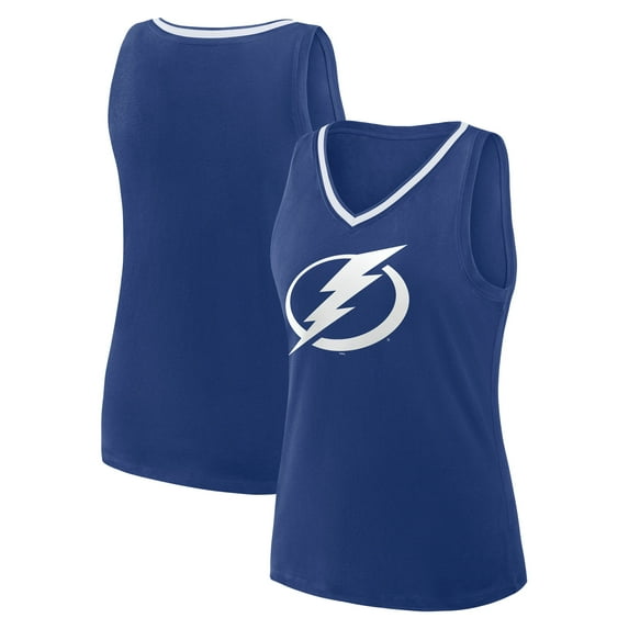 Women's Logo Athletic Blue Tampa Bay Lightning Stellar Win V-Neck Tank Top
