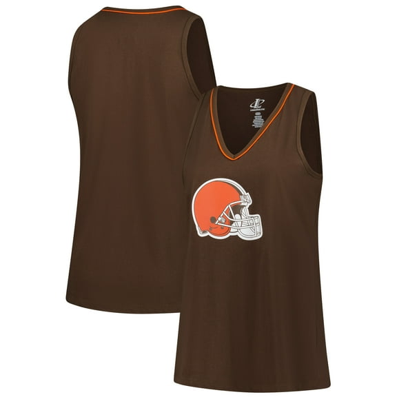 Women's Logo Athletic Brown Cleveland Browns Plus Size Stellar Win V-Neck Tank Top