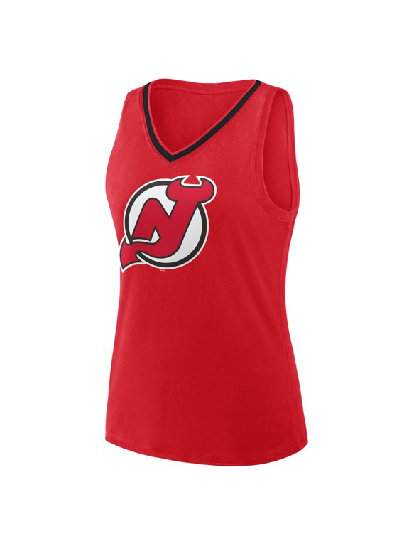 Women's Logo Athletic Red New Jersey Devils Stellar Win V-Neck Tank Top