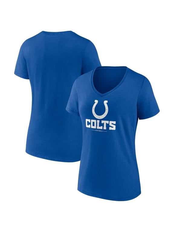 Women's Logo Athletic Royal Indianapolis Colts Primary Logo V-Neck T-Shirt
