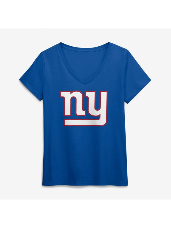 Women's Logo Athletic Royal New York Giants Primary Logo V-Neck T-Shirt