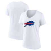 Womens Logo Athletic White Buffalo Bills Primary Logo V-Neck T-Shirt