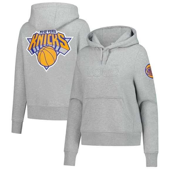 Women's Lol-  Gray New York Knicks Icon Pullover Hoodie