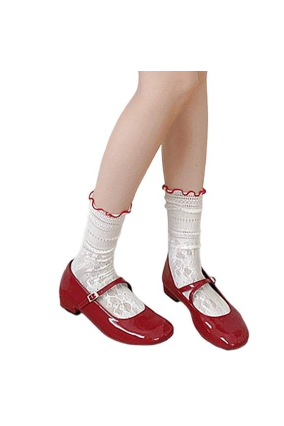 Women's LolitasSocks Frilly Sheer SocksTransparents Ankle Socks Dress Socks Sweet Lace Meshes Socks Gifts