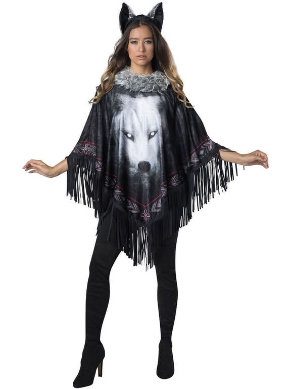Women's Lone Wolf Poncho Halloween Costume
