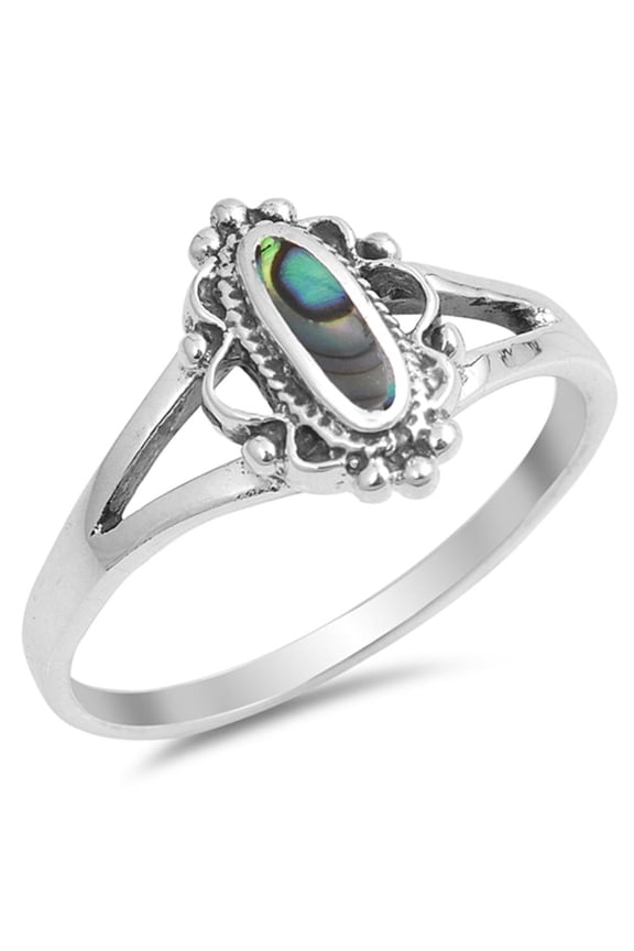 Women's Long Abalone Wholesale Ball Ring 925 Sterling Silver Band Jewelry Female Male Unisex Size 6