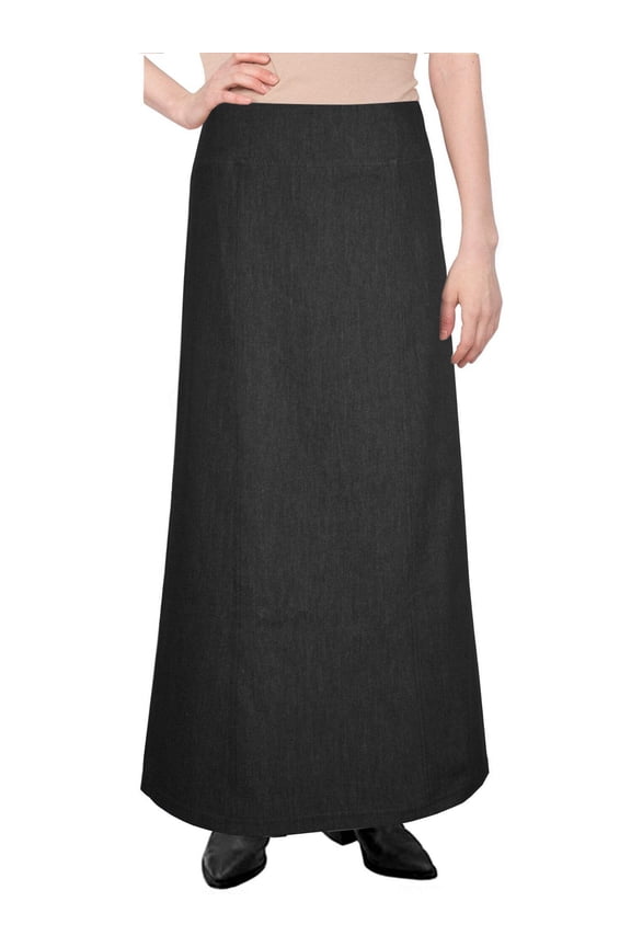Women's Long Ankle Length Denim A-Line Panel Skirt