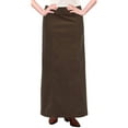 thumbnail image 1 of Women's Long Ankle Length Stretch Corduroy A-Line Panel Skirt, 1 of 7