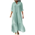 thumbnail image 1 of Women's Long Asymmetrical Shirt Dress Casual Maxi Dress with Button Front Flowy Comfortable Stylish Summer Outfit, 1 of 2