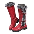 thumbnail image 1 of YLYL Women Winter Snow Boots Comfy Warm Fur Lined Metal Buckle Chunky Heel Mid Calf Boot, 1 of 9