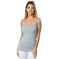 thumbnail image 1 of Women's Long Camisole Spaghetti Strap Seamless Tank Top, Gray, Plus Size, 1 of 3