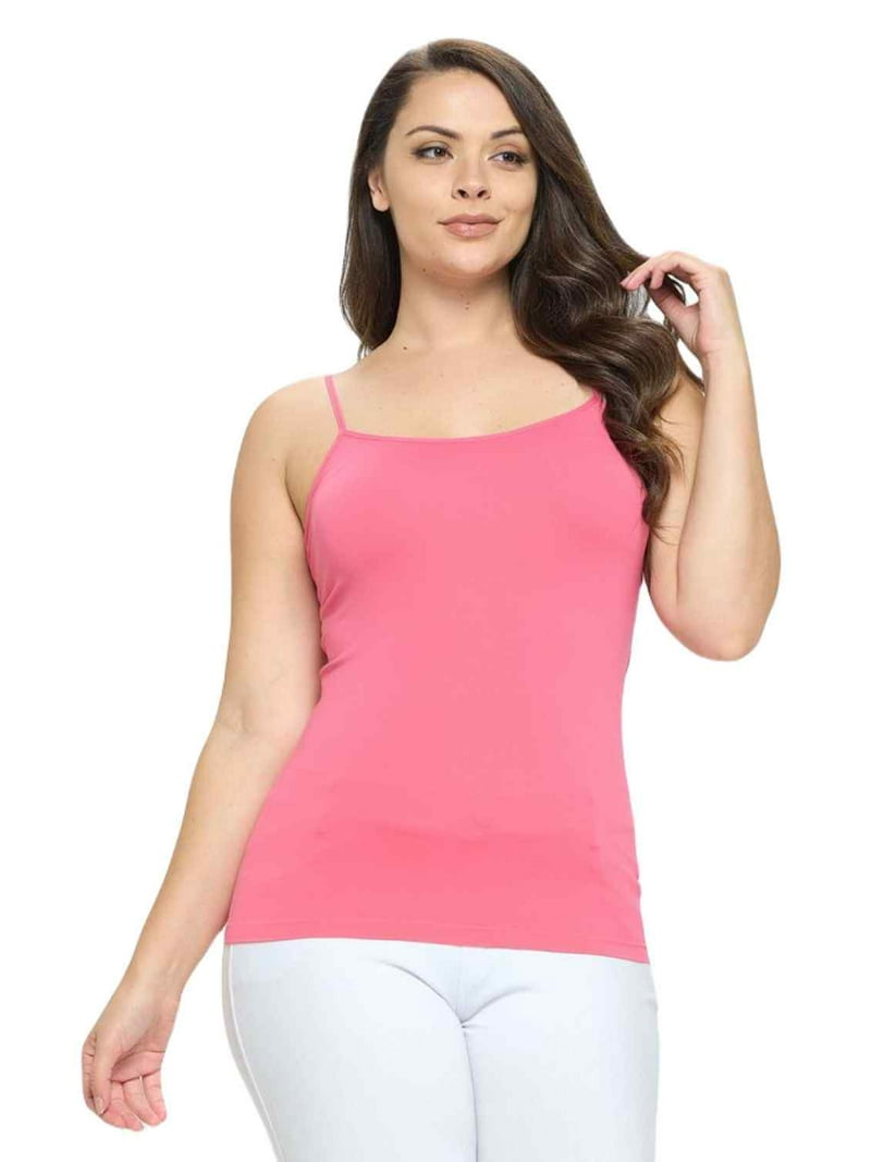 Women's Long Camisole Spaghetti Strap Seamless Tank Top, Hop