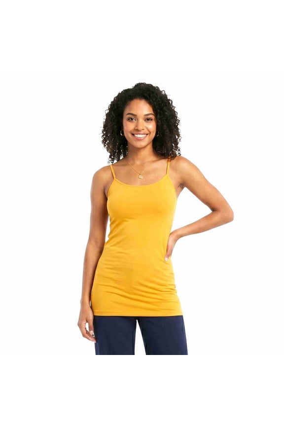 Women's Seamless Long Spaghetti Strap Camisole Top Gold One Size