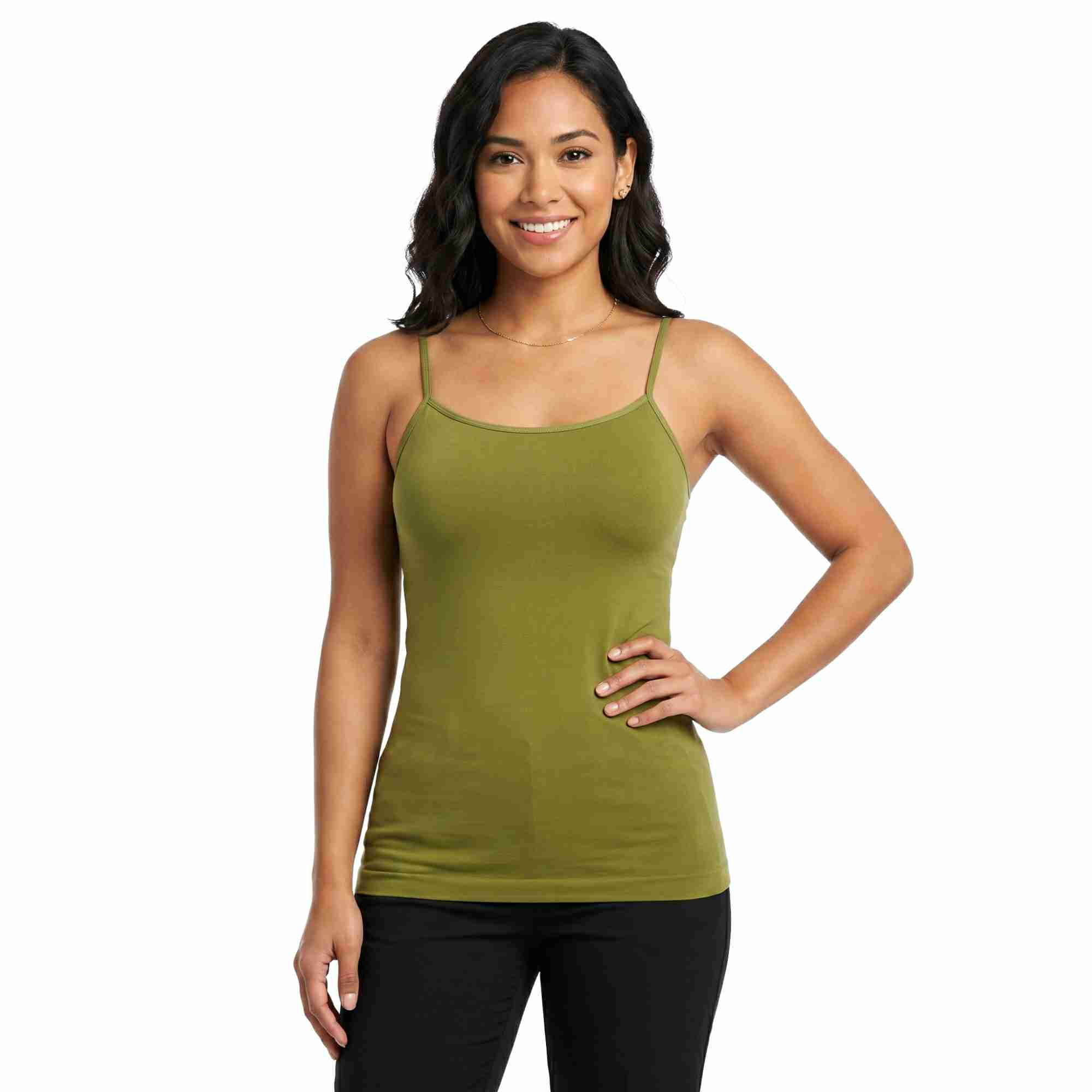 Spandex Women's Cami: Stretchy & Sleeveless Seamless Long Tank Top
