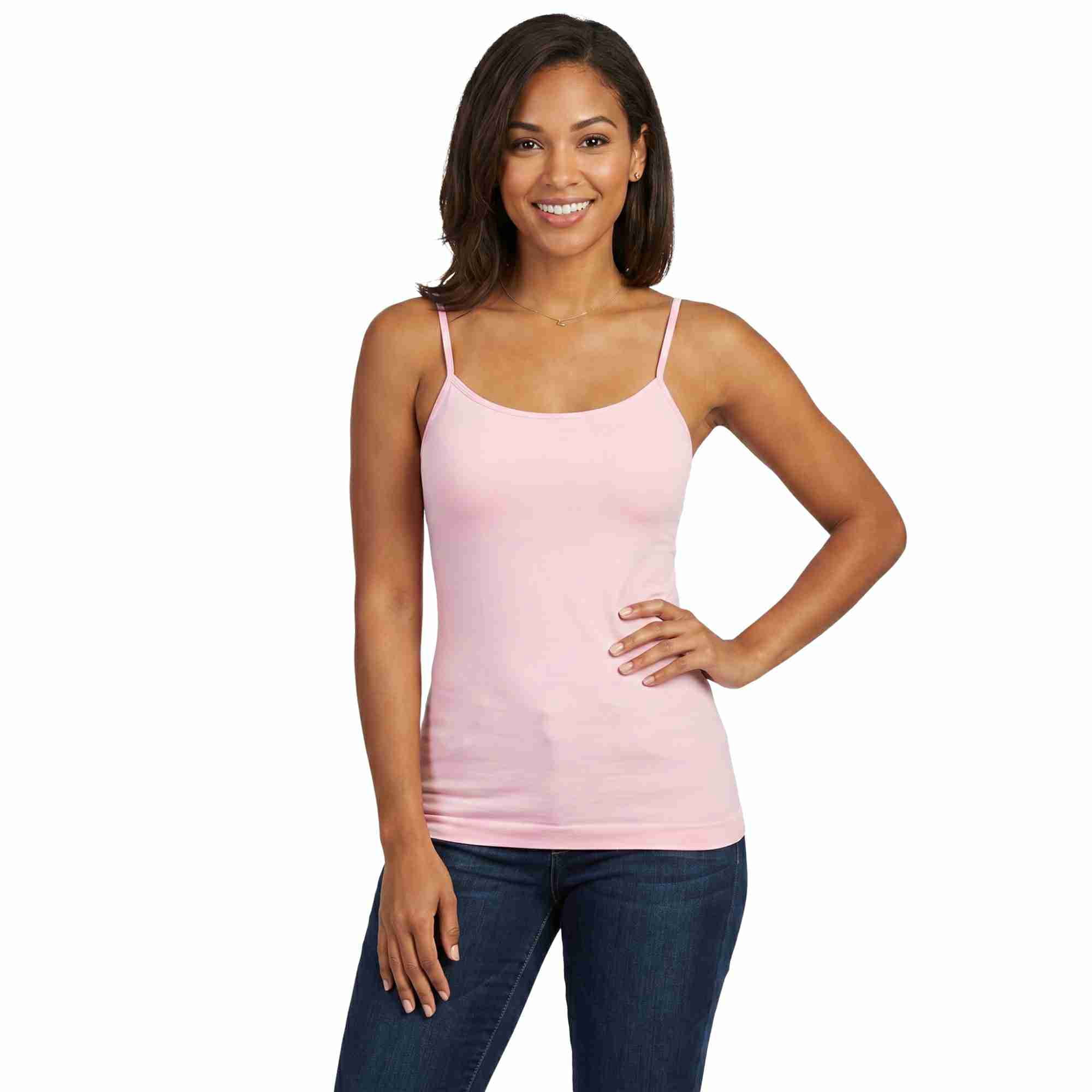 Plus Size Women's Long Cami Spaghetti Strap Seamless Tank Top