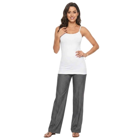 COUVER Women's Seamless Long Spaghetti Strap Camisole Top White One Size