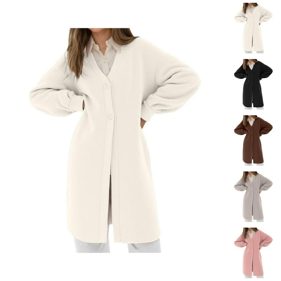 Women's Cardigan Casual Oversized Fall Sweater Open Front for Women Long Coat Loose Knit Button Winter Outwear Comfortable Soft Warm