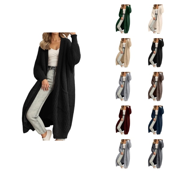 Women's Long Cardigan Sweater Oversized Knit Open Front Coat Soft Loose Fit Fall Winter Fashion Outerwear Casual Comfortable Cardigan Sweaters for Women