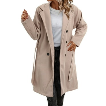 Women's Long Cardigan Wool Coat Single-Breasted Warm Lapel Jacket Coat 2024 Fall Outerwear With Belt