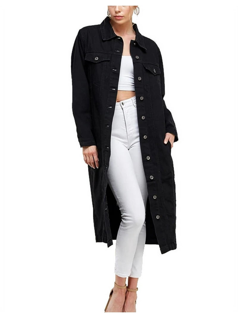 ジャケット・アウター MAXI-LENGTH DOUBLE BREASTED COAT Double Breasted Mid Long Trench Coat Jacket Over Knee Length