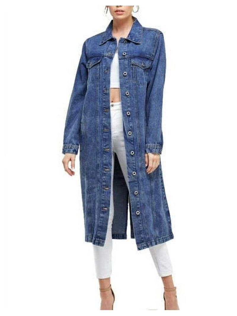Women's Lightweight Long Maxi Denim Coat, Casual Oversize