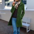 thumbnail image 1 of Women's Long Coats Single Breasted Pea Coat Winter Casual Blazer Jacket Trench Coat Green XL, 1 of 9