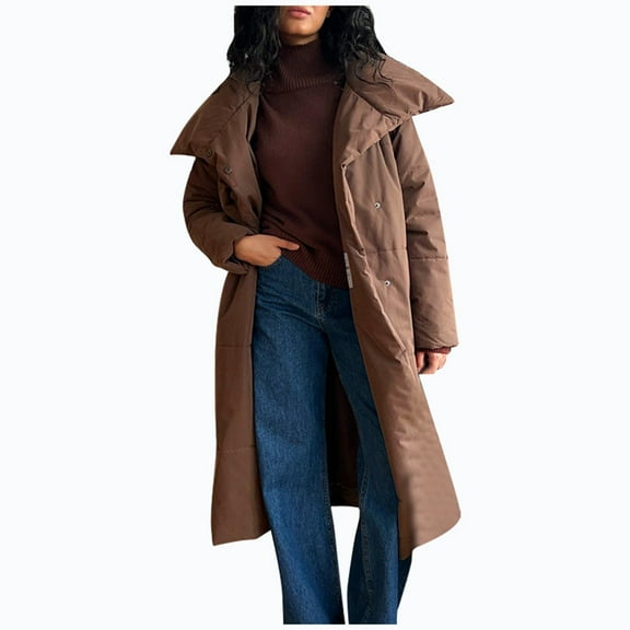 Women's Long Down Coat Winter Oversized Casual Warmth Stand Collar Windproof Heavy Duty Insulated Outerwear for Cold Weather