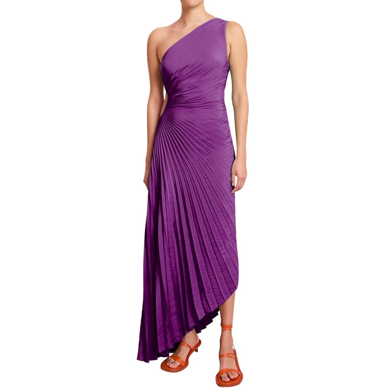 One shoulder ruched store irregular formal dress