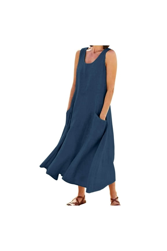 Women's Long Dress Solid Color Loose Breathable Spring Summer Autumn Daily Wear