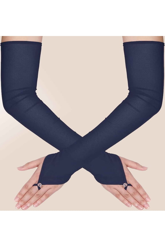 Women's Long Fingerless Sheer Tulle Mesh Gloves for Wedding Bridal Opera Party Halloween Costume