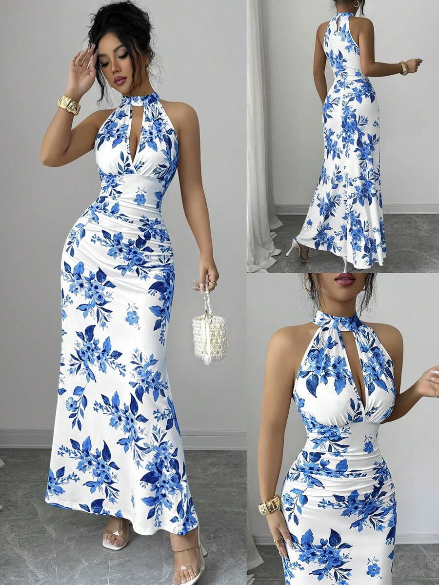 maxi satin dress Flora Color:As Photo(Green) homecoming dresses High-low Dress Sewing Pattern: