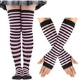 thumbnail image 1 of Women's Long Gloves Knitted Fake Sleeves Exposed Warm Arm Mitten And A Set Of Long Socks Suit Thermal Safety Comfy Workout Gym Gloves for Driving Cycling Running Hiking Skiing, 1 of 2