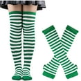 thumbnail image 1 of Women's Long Gloves Knitted Fake Sleeves Exposed Warm Arm Mitten And A Set Of Long Socks Suit Thermal Safety Comfy Workout Gym Gloves for Driving Cycling Running Hiking Skiing, 1 of 2
