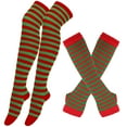 thumbnail image 1 of Women's Long Gloves Knitted Fake Sleeves Exposed Warm Arm Mitten And A Set Of Long Socks Suit Workout Gym Thermal Safety Comfy Gloves for Driving Cycling Running Hiking Skiing, 1 of 2