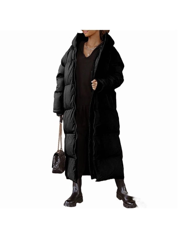 Women’s Long Hooded Down Parka – Warm Lightweight Winter Coat with Insulation, Casual Commuter Style