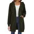 thumbnail image 1 of Women's Long Hoodie Autumn Fashion Zipper Fleece Coat Comfortable Oversized Waist Sweatshirt, 1 of 9