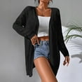 thumbnail image 1 of Women's Long Knitted Cardigan for Fall, Lightweight Open Front Sweater, Casual Hollow Out Cover Up, Loose Fit Duster for Daily Wear, 1 of 8