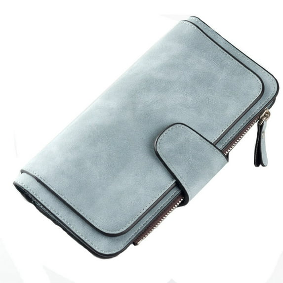 Women's Long Leather Wallet RFID Blocking Cash ID Credit Card Holder for Women Ladies Soft Clutch Wallet with Zipper Coin Pocket Fashion Purse