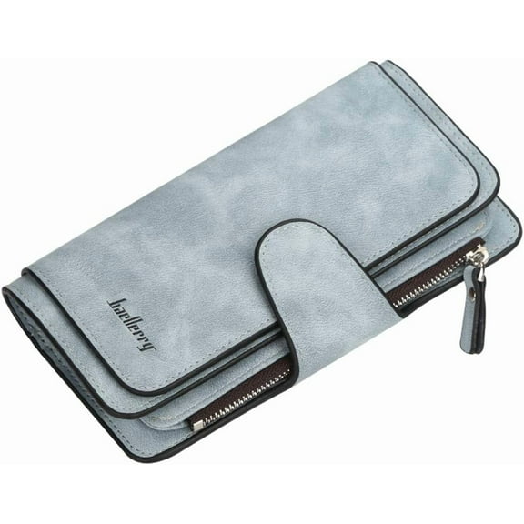 Women's Long Leather Wallet RFID Blocking Cash ID Credit Card Holder for Women Ladies Soft Clutch Wallet with Zipper Coin Pocket Fashion Purse