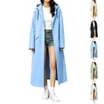 thumbnail image 1 of Women’s Long Length Heavy Duty Rain Coat Hooded Waterproof Raincoat for Outdoor Use, Wind Resistant Full Length Rain Jacket Loose Fit Adults Poncho Yellow, 1 of 6