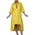 thumbnail image 1 of Women's Long Maxi Shirt Dress – Plus Size Classic Floor Length Solid One Piece, 1 of 5