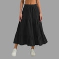 thumbnail image 1 of Women's Long Maxi Skirt 2026 Boho Flowy Flared Ruffle Skirts Beach Vacation Spring Going Out Outfits Black XL, 1 of 7
