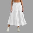thumbnail image 1 of Women's Long Maxi Skirt 2026 Boho Flowy Flared Ruffle Skirts Beach Vacation Spring Going Out Outfits White XXL, 1 of 6