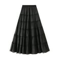 thumbnail image 1 of Women's Long Mesh Skirt Summer Casual Maxi Skirt With Sheer Detail Comfortable Flowy Skirt For Daily Wear Pair With Tops Skirts Sheer Skirt Poodle Skirt for Girls Cow Skirt Women Trailer Skirting, 1 of 6