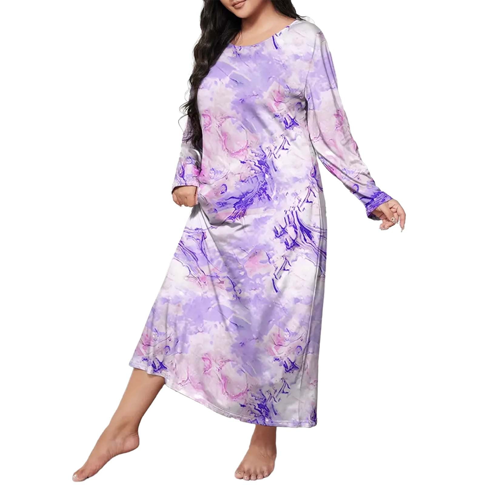Women's Long Nightgown Cotton Night Shirt Sleepwear Ladies Soft