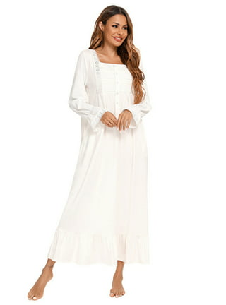 Lady Velour Nightgown Long V Neck Velvet Sleepwear Dress Princess Victorian