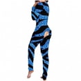 thumbnail image 1 of Women's Long One Piece Pajamas with Drop Seat Butt Flap - Full Zip Up Onesies Jumpsuit Sleepwear, 1 of 6