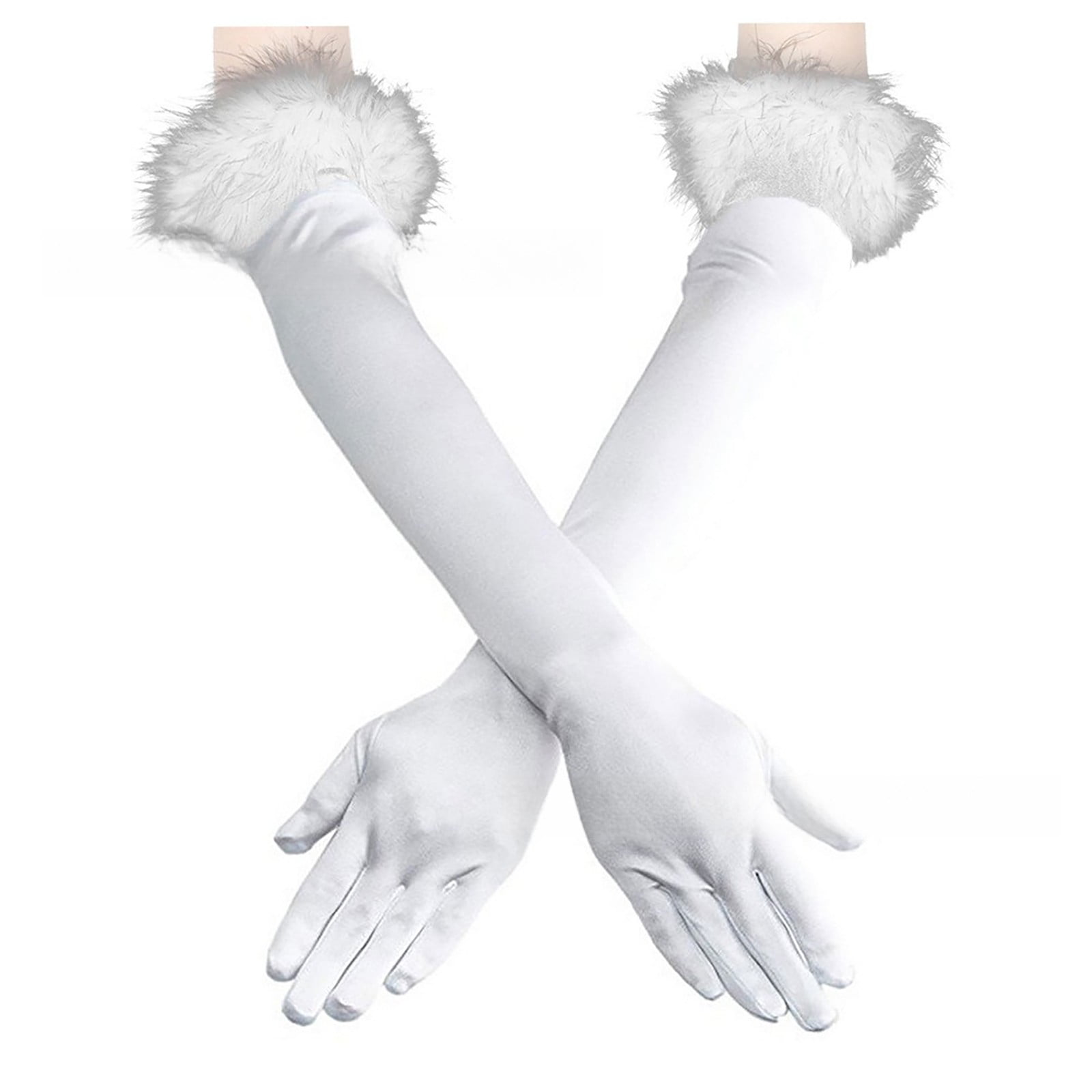 Women Long Opera Party Gloves 1920s Satin Gloves Costumes Stretchy Adult Size Elbow Length Bridal Wedding