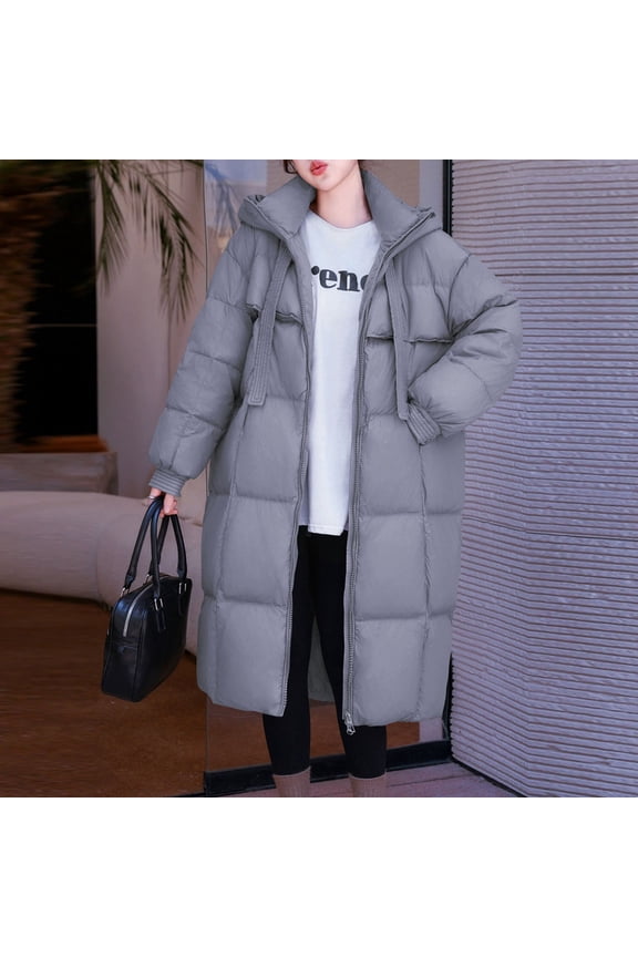 Women's Long Oversized Coat Hooded Knee Length Jacket For Winter Warmth And Comfort Womens Long Winter Coat for Winter Clothes Women Olive Womens Rain Jacket below Freezing for Women Winter Sweaters