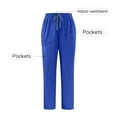 thumbnail image 1 of Women's Long Pants Womens Solid Color Straight Barrel Pants Elastic Waist Drawstring Pants Casual Trousers with Multiple Pockets Size XS-XXL, 1 of 7